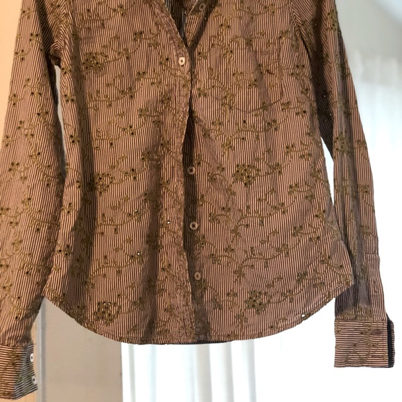 Anthropologie Odille Embroidered Button Down Blouse. - Picture 2 of 15